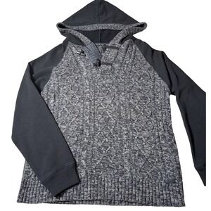 6Q~ Men's Outpost Sz Med Black Hooded Sweater